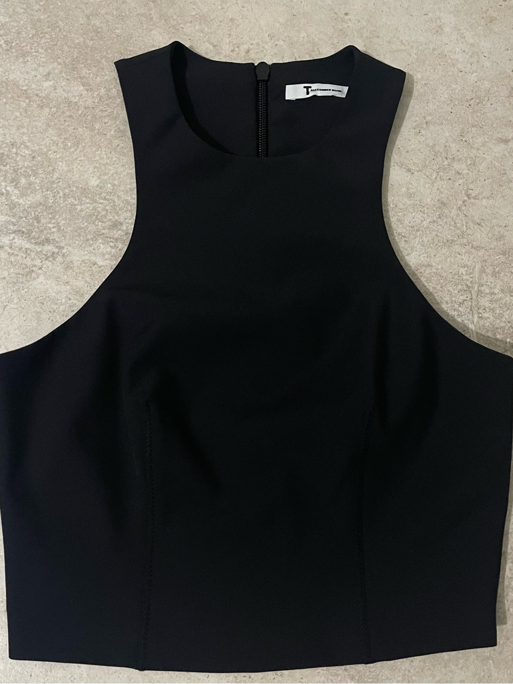 Alexander Wang Black Sculpted Cropped Tank
